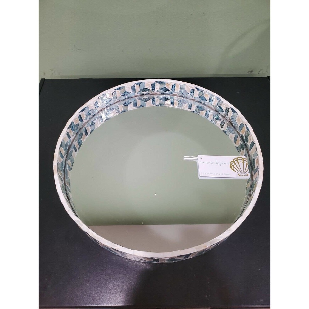 Nanette lepore Mirrored capiz serving tray exclusive ocean collection